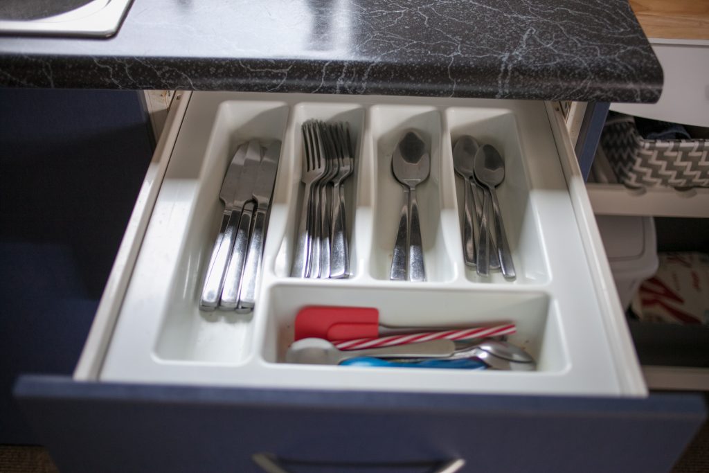Organized Tiny Kitchen Cutlery Drawer
