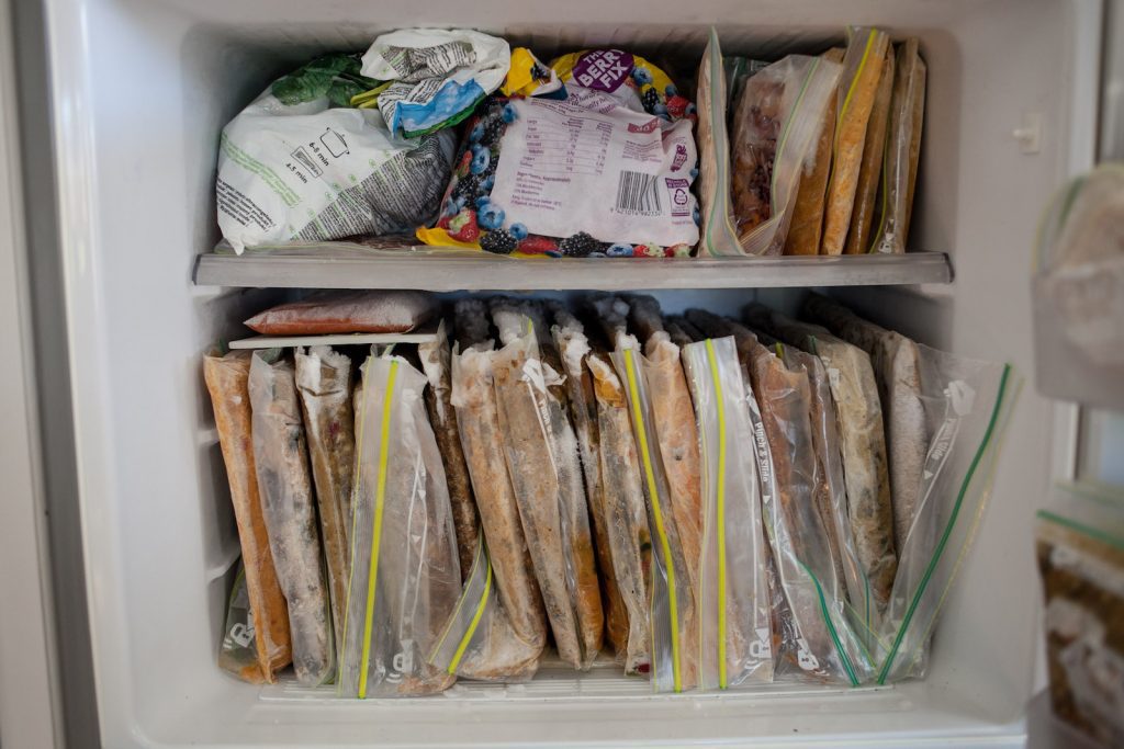 Organized freezer for birth and postpartum preparation