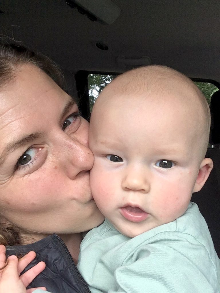 5 month old baby with mom