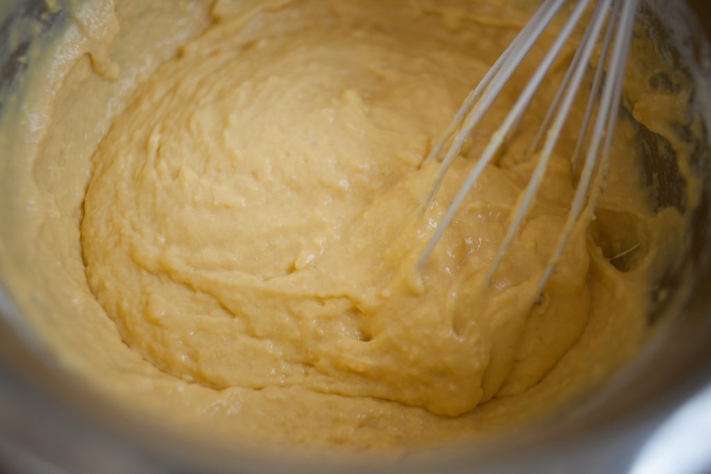 eggs with flour whisked into them