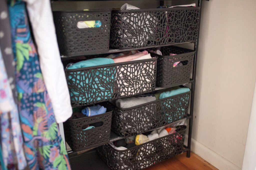 baskets and bins for kids closet ideas for easy access