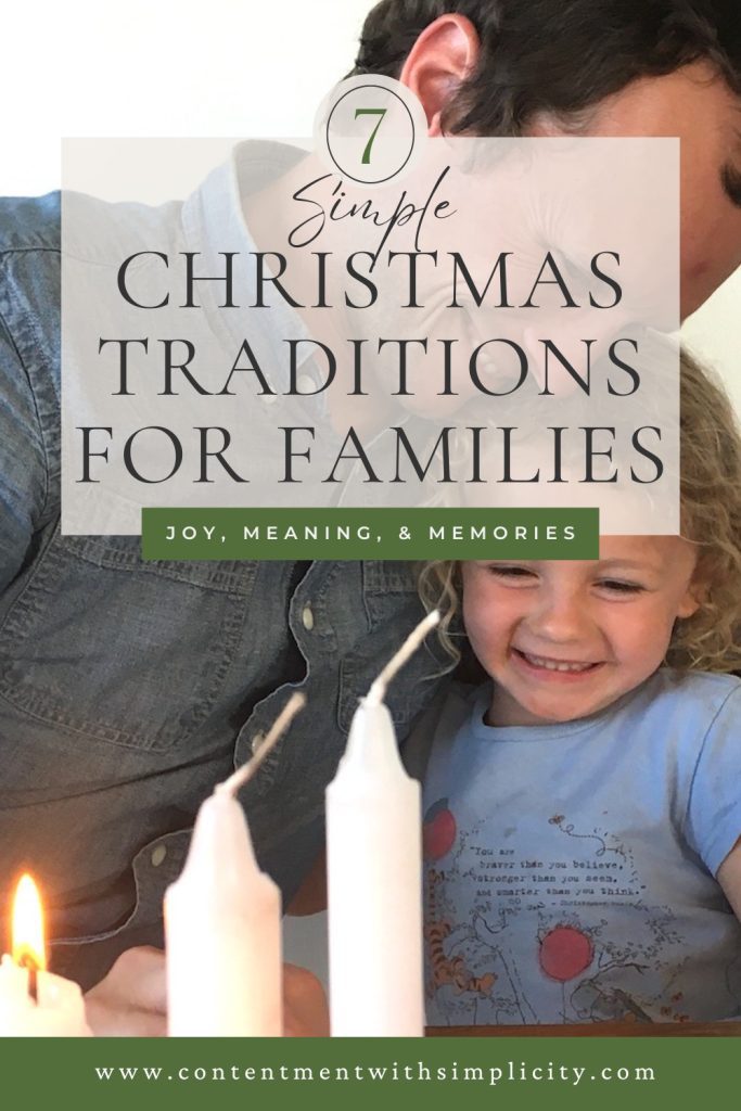 Simple Christmas Traditions for Families Pinterest Graphic
