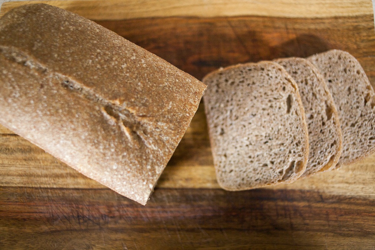 sourdough sandwich bread loaf recipe with freshly milled flour
