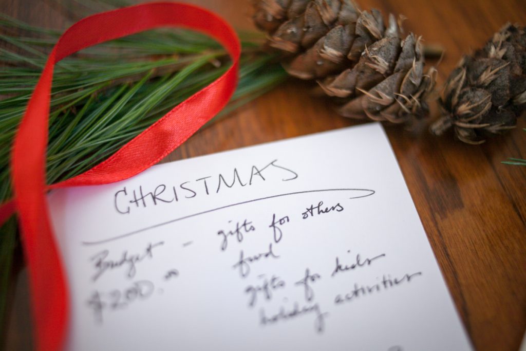 List to prioritize Christmas on a budget